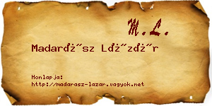 Madarász Lázár névjegykártya
